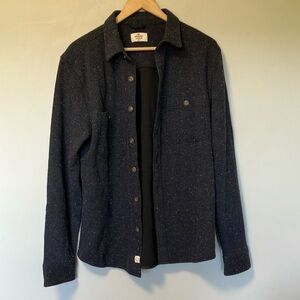 Marine Layer Navy Grey Herringbone Shirt Jacket